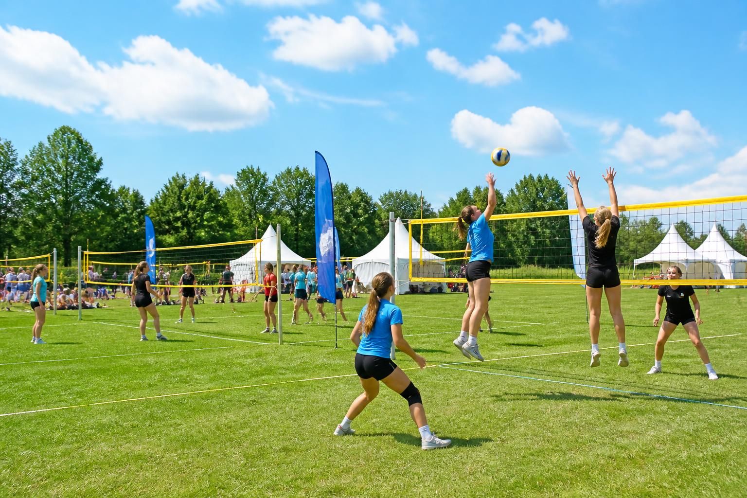 ontdek de details van de twee volleybalkampen die volgende week gepland staan. schrijf je snel in en verbeter je volleybalskills tijdens deze leuke en intensieve trainingen!