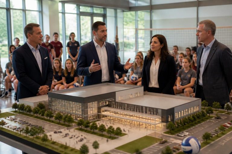 lincoln-leiders onthullen een nieuw jeugdvolleybalcomplex ter waarde van $17 miljoen tijdens de algemene vergadering op 3 november, ter bevordering van sport en jeugdopleiding.