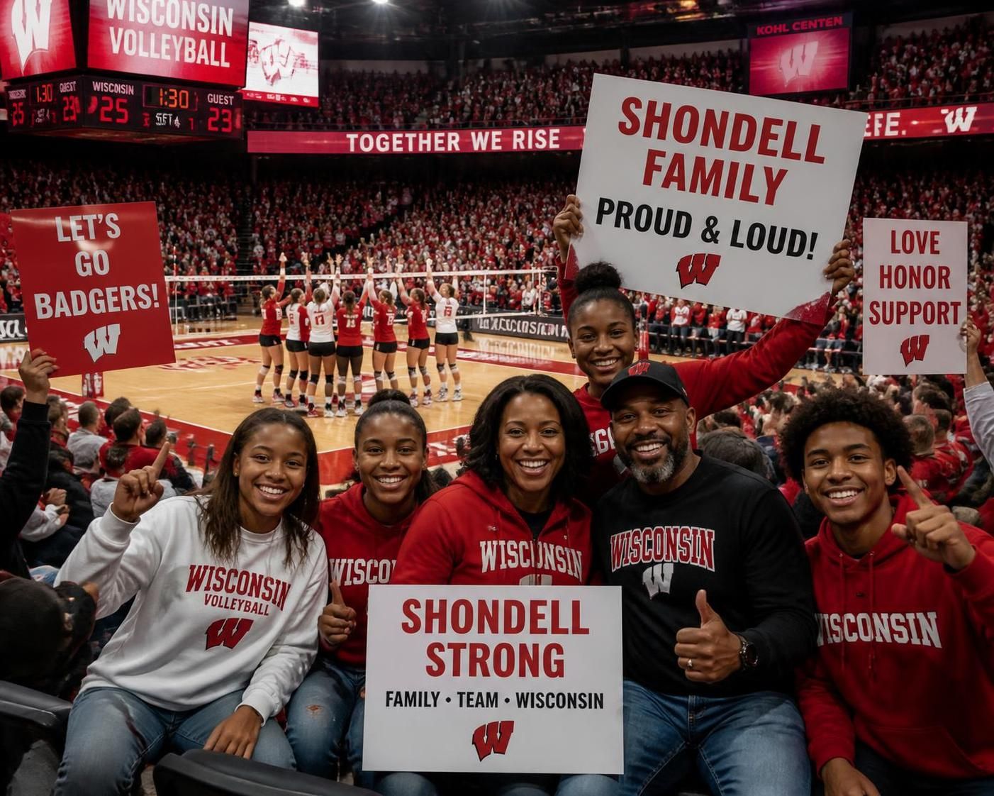 speciale volleyballshow in wisconsin verenigt de shondell-familie voor een onvergetelijke sportervaring en familiebijeenkomst.