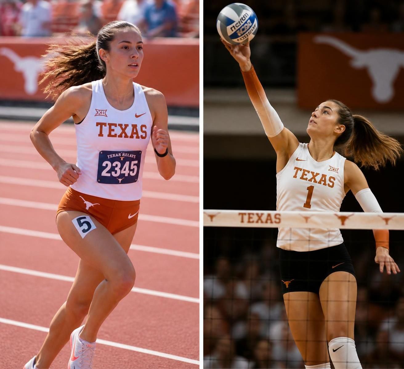 texas volleybal: loopsster mackenzie collins maakt in 2026 de overstap naar volleybal en versterkt het team met haar snelheid en talent.