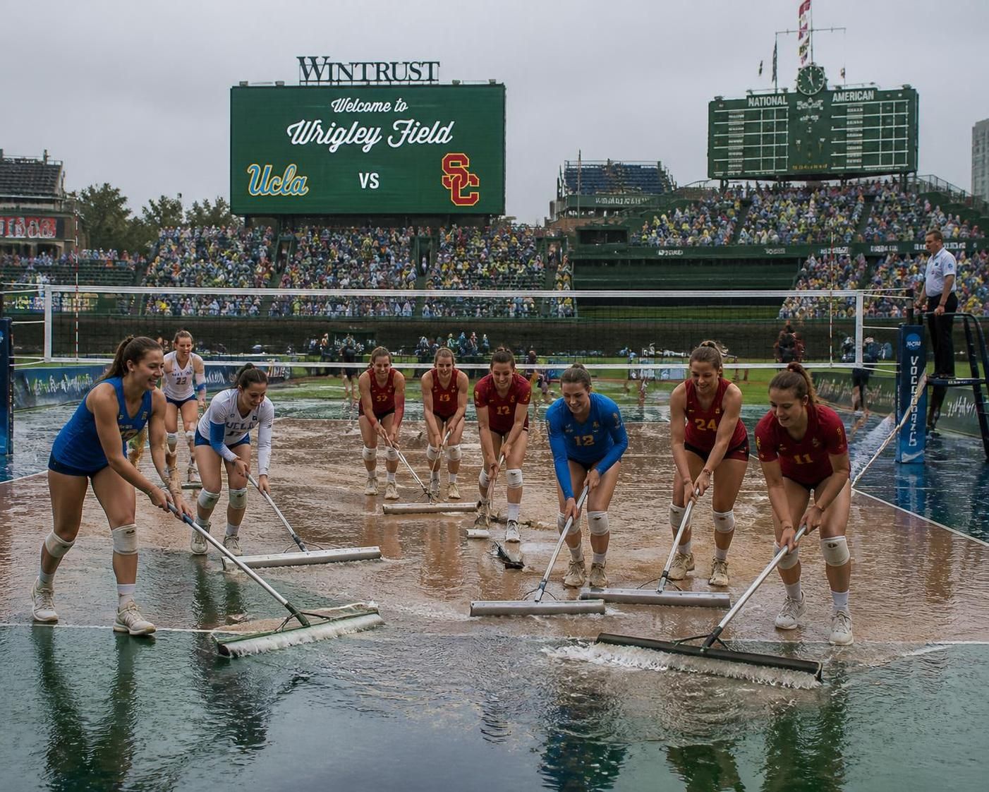 de volleybalwedstrijd tussen nebraska en missouri in wrigley field is uitgesteld vanwege een onverwachte gebeurtenis. lees meer over de laatste updates en gevolgen van deze beslissing.