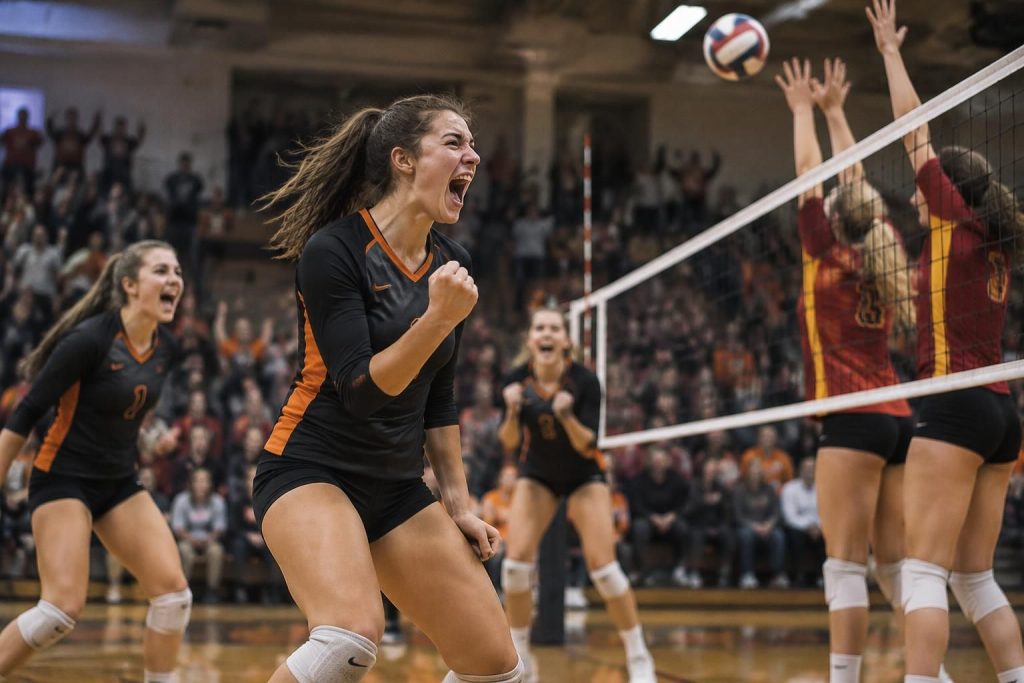 st. charles east bereikt in het meisjesvolleybal de mijlpaal van 200 kills en viert die prestatie met een overwinning op batavia.