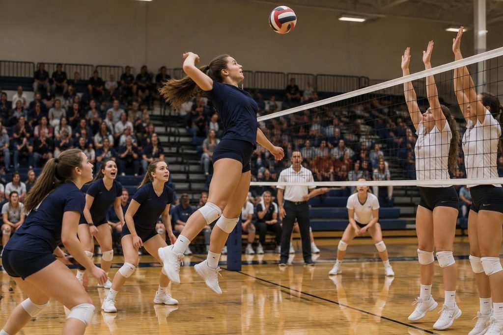 ontdek welke meisjesvolleybalteams vóór section v een plek veroverden op de definitieve ranglijst van de staat.